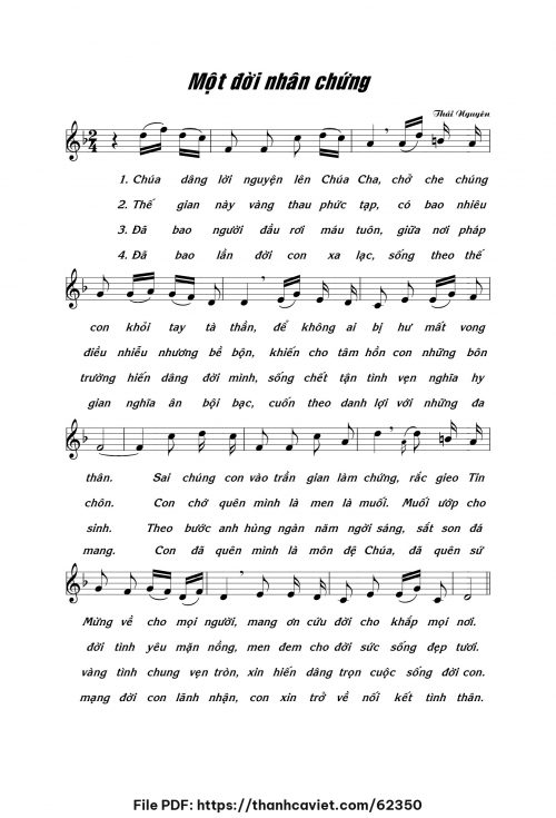 Một đời nhân chứng - Lm. Thái Nguyên - trang 1