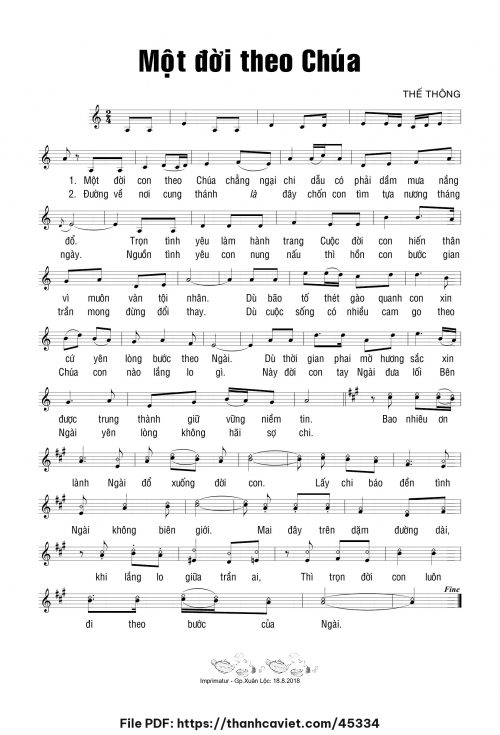 Một đời theo Chúa - Thế Thông - trang 1