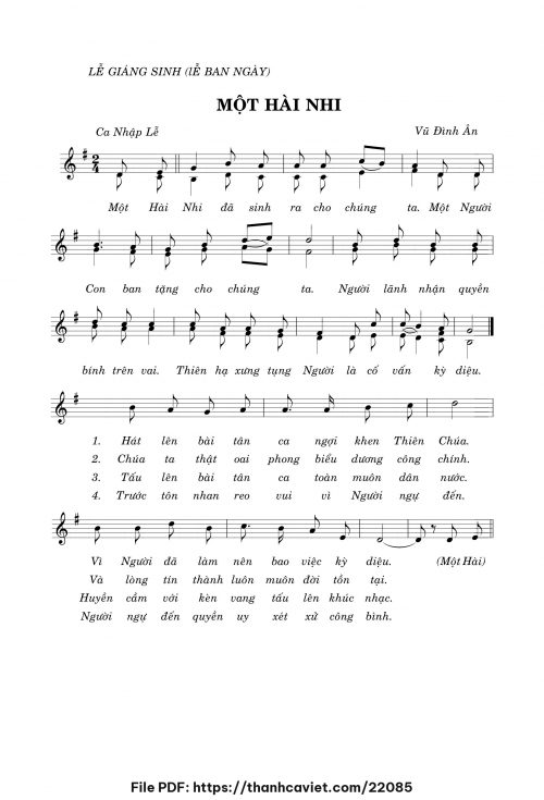Một Hài Nhi - Vũ Đình Ân - trang 1