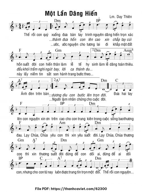 Một lần dâng hiến - Lm. Duy Thiên - trang 1