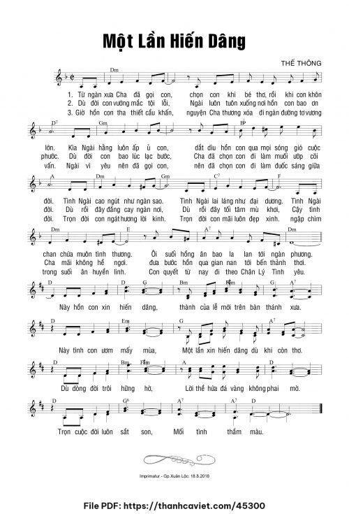 Một lần hiến dâng - Thế Thông - trang 1