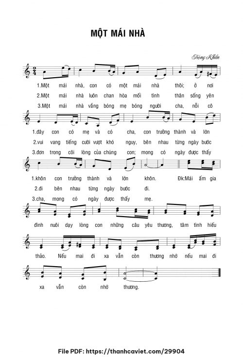 Một mái nhà - Lm. Trọng Khẩn - trang 1