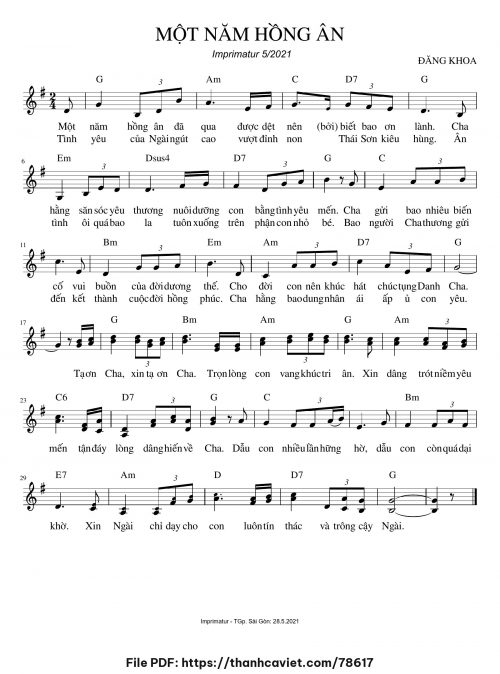 Một năm hồn ân - Đăng Khoa - trang 1