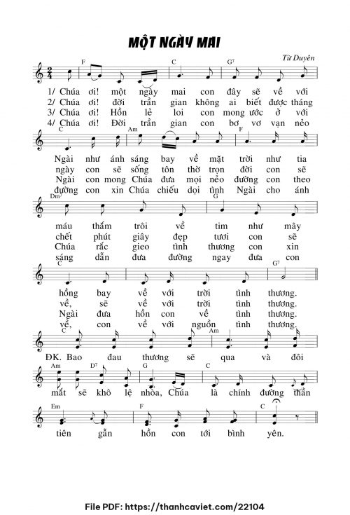 Một ngày mai - Lm. Từ Duyên - trang 1