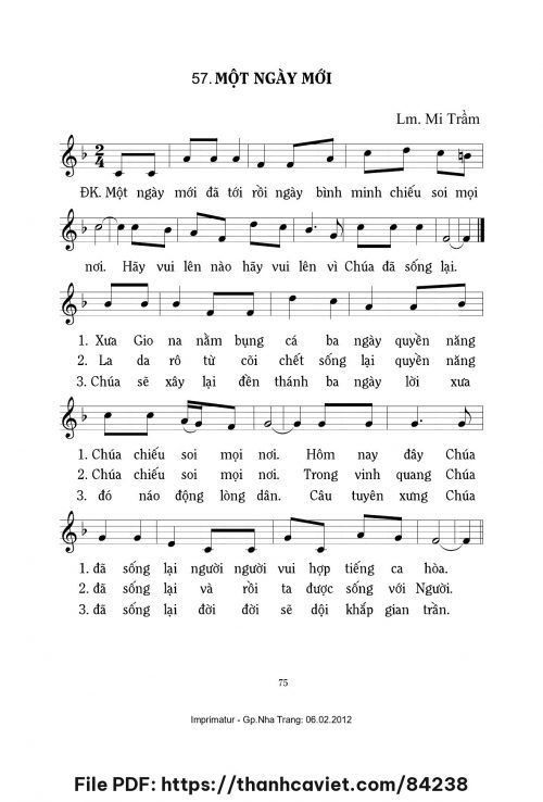 Một ngày mới - Lm. Mi Trầm - trang 1