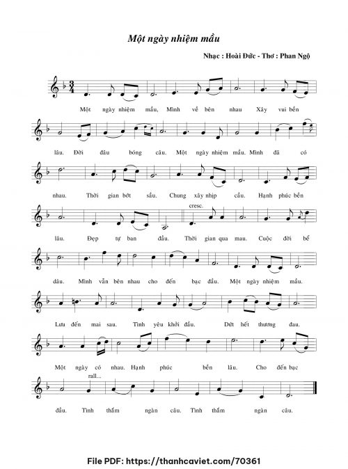 Một ngày nhiệm mầu - Lm. Hoài Đức - Thơ: Phan Ngộ - trang 1