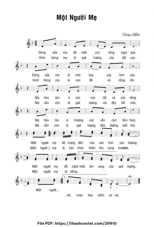 Một người mẹ - Lm. Trọng Khẩn - trang 1