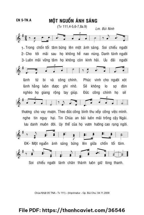 Một nguồn ánh sáng - Lm. Bùi Ninh - trang 1