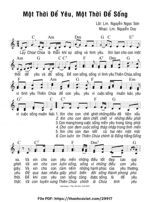 Một thời để yêu một thời để sống - Lm. Nguyễn Duy - trang 1