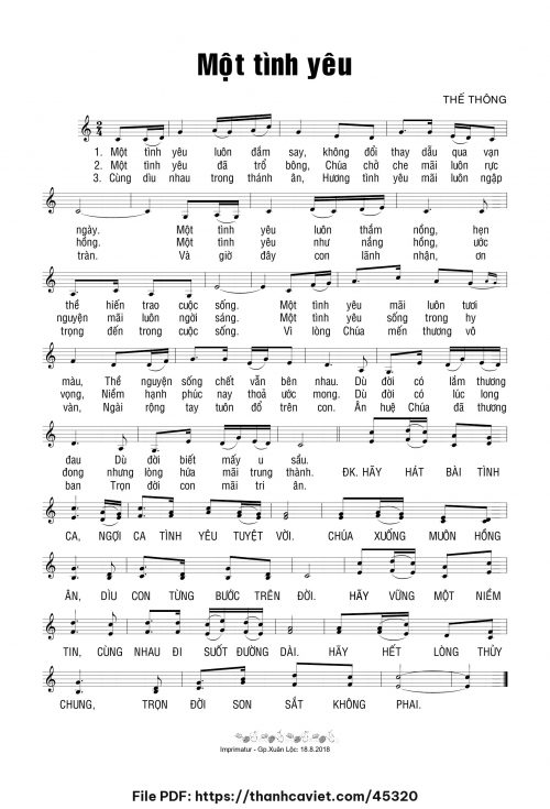 Một tình yêu - Thế Thông - trang 1