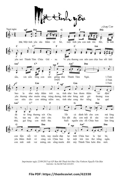 Một tình yêu - Lm. Giang Tâm - trang 1