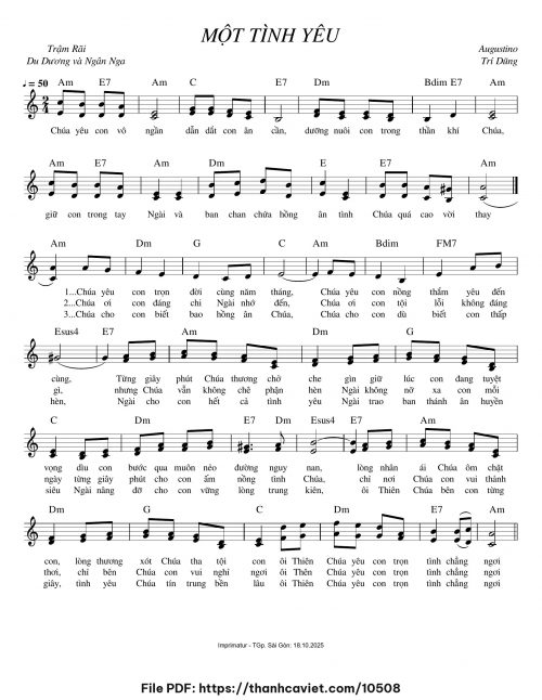 Một tình yêu - Augustino Trí Dũng - trang 1