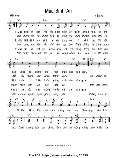 Mùa bình an - Viễn Xứ - trang 1