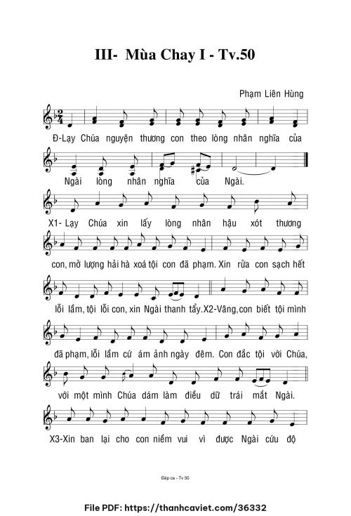 Mùa Chay 1 - Lm. Phạm Liên Hùng - trang 1