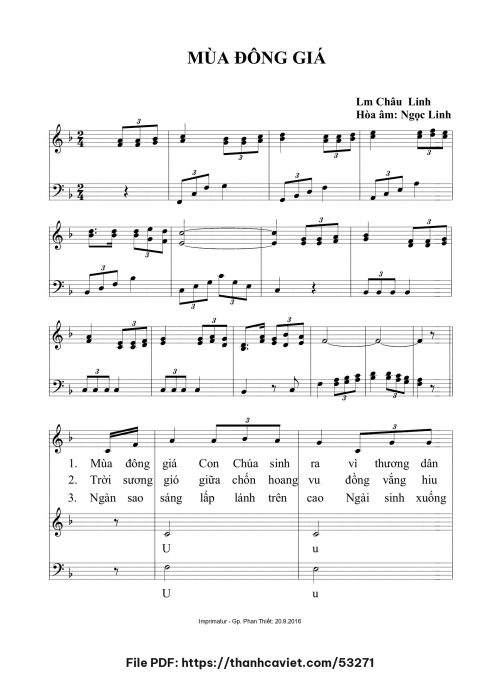 Mùa đông giá 3 - Lm. Châu Linh (Hòa âm: Ngọc Linh) - trang 1