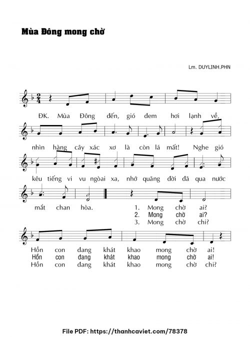 Mùa đông mong chờ - Lm. DUYLINH.PHN - trang 1