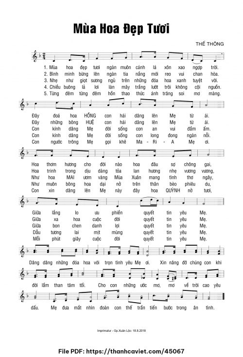 Mùa hoa đẹp tươi - Thế Thông - trang 1