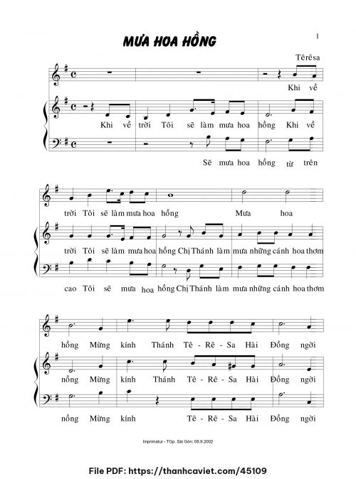 Mưa hoa hồng – 3 bè - Sr. Têrêsa - trang 1
