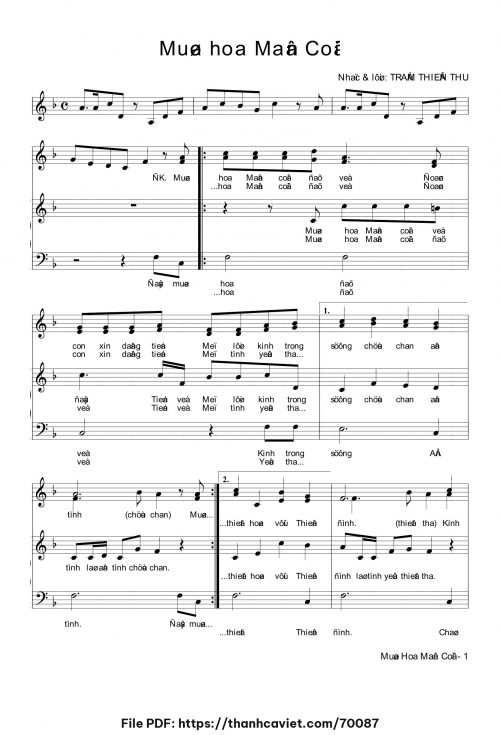 Mùa hoa Mân côi - Trầm Thiên Thu - trang 1