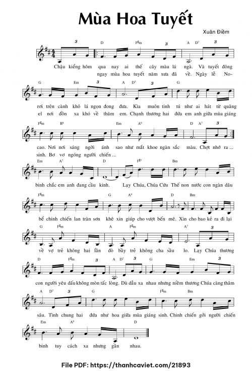 Mùa hoa tuyết - Xuân Điềm - trang 1