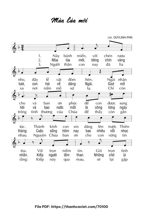 Mùa lúa mới - Lm. DUYLINH.PHN - trang 1