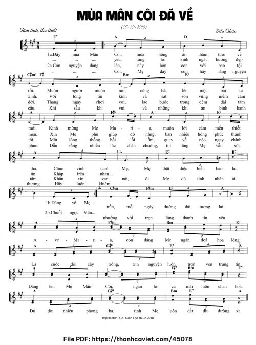 Mùa Mân Côi đã về - Dấu Chân - trang 1