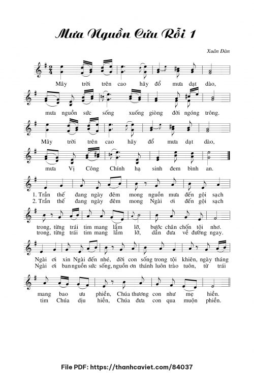 Mưa nguồn cứu rỗi 1 - Xuân Đàn - trang 1