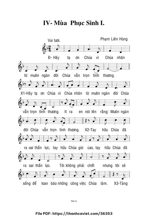 Mùa Phục sinh 1 - Lm. Phạm Liên Hùng - trang 1