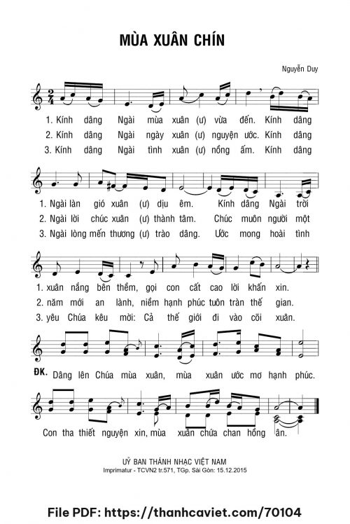 Mùa xuân chín - Lm. Nguyễn Duy - trang 1