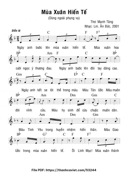 Mùa xuân hiến tế - Lm. Ân Đức - trang 1