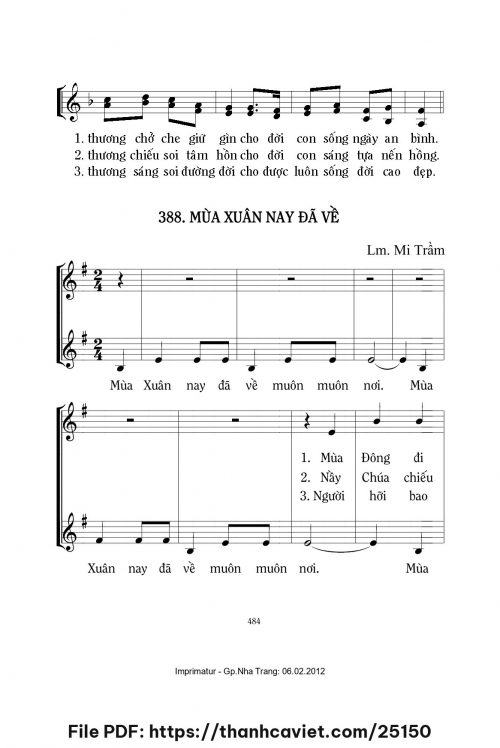 Mùa xuân nay đã về - Lm. Mi Trầm - trang 1