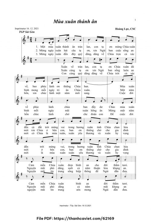 Mùa xuân thánh ân - Hoàng Lực, CSC - trang 1