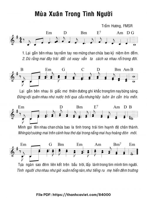 Mùa xuân trong tình người - Sr. Trầm Hương - trang 1