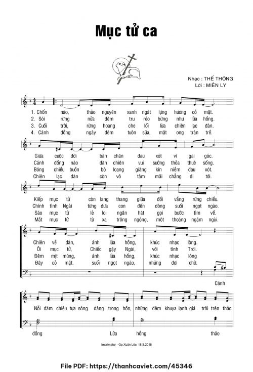 Mục tử ca - Thế Thông - Lời: Miên Ly - trang 1