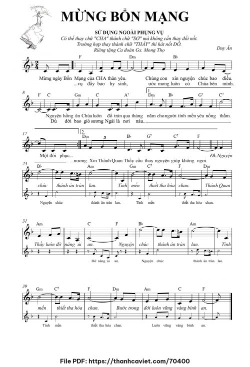 Mừng Bổn Mạng - Nguyễn Chí Tường - trang 1