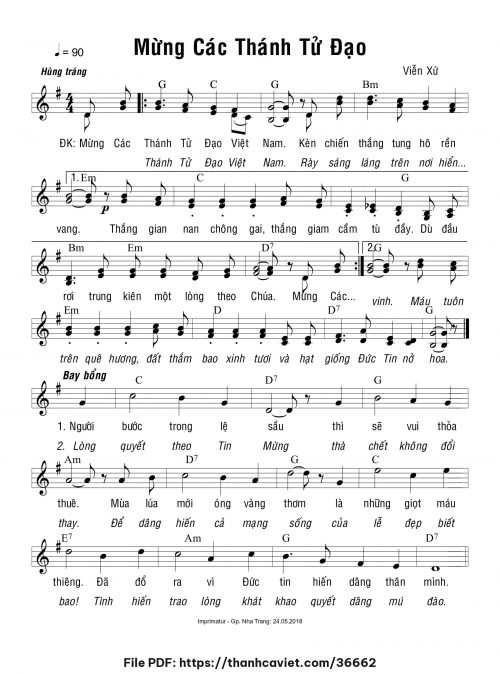 Mừng các Thánh Tử Đạo - Viễn Xứ - trang 1