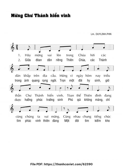 Mừng chư thánh hiển vinh - Lm. DUYLINH.PHN - trang 1