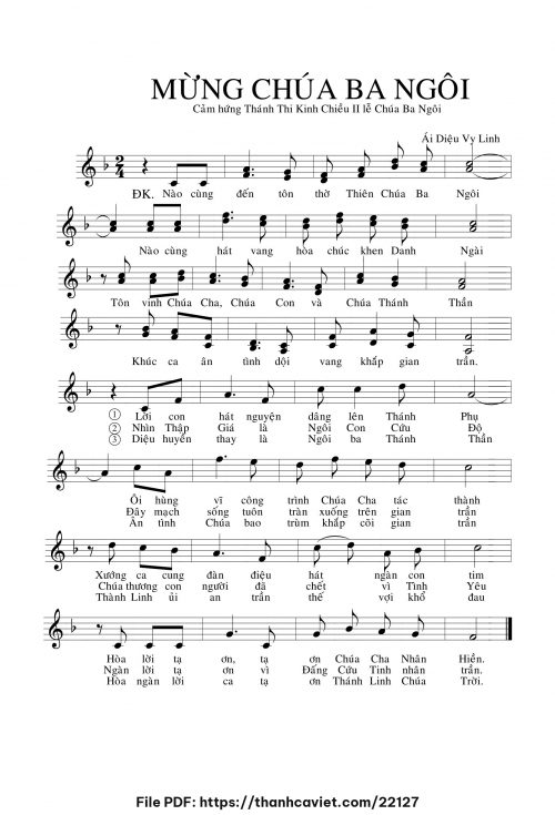 Mừng Chúa Ba Ngôi - Sr. Ái Diệu Vy Linh - trang 1