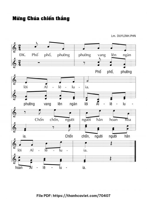 Mừng Chúa chiến thắng - Lm. DUYLINH.PHN - trang 1