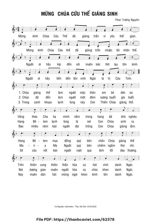 Mừng Chúa Cứu Thế Giáng Sinh [2] - Phan Trường Nguyên - trang 1