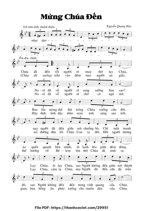 Mừng Chúa đến - Nguyễn Quang Huy - trang 1