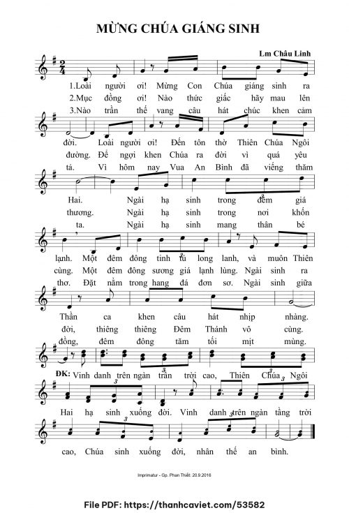 Mừng Chúa Giáng Sinh 1 - Lm. Châu Linh - trang 1
