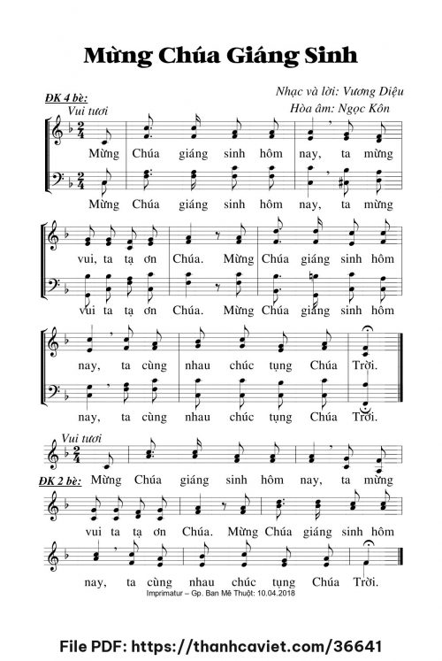 Mừng Chúa Giáng Sinh - Lm. Vương Diệu - trang 1