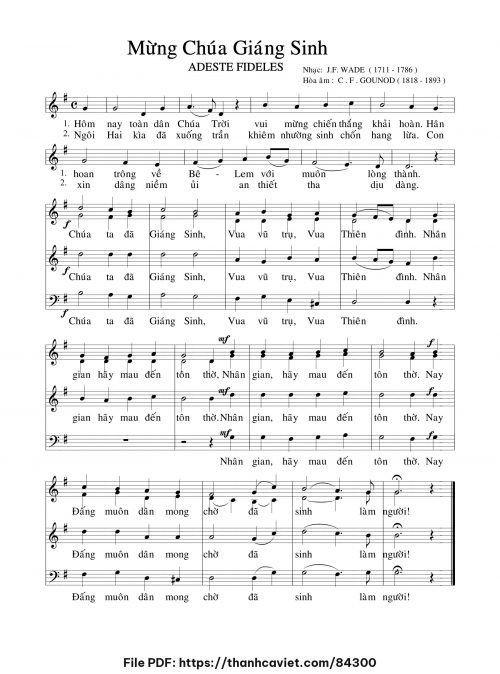 Mừng Chúa Giáng Sinh - J.F.Wade - C.F.Gounod - trang 1