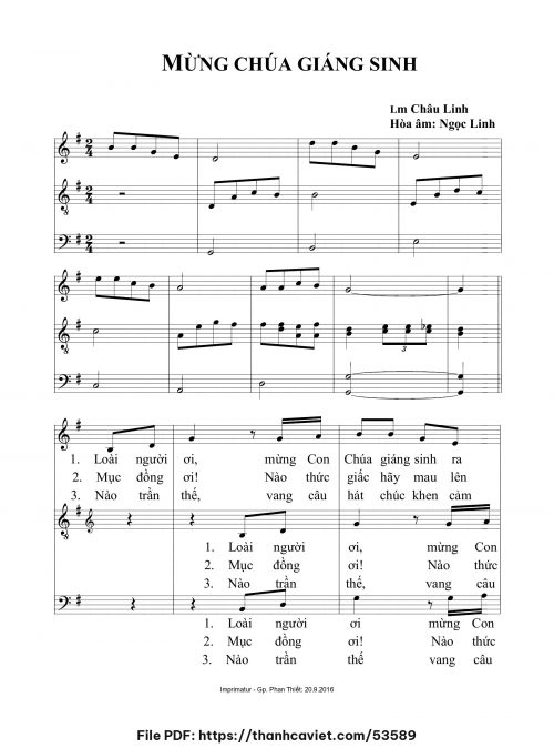 Mừng Chúa Giáng Sinh 3 - Lm. Châu Linh (Hòa âm: Ngọc Linh) - trang 1