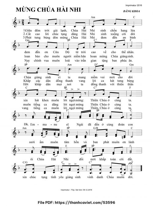 Mừng Chúa Hài Nhi - Đăng Khoa - trang 1