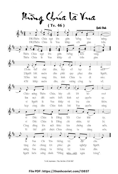 Mừng Chúa là Vua - Quốc Vinh - trang 1