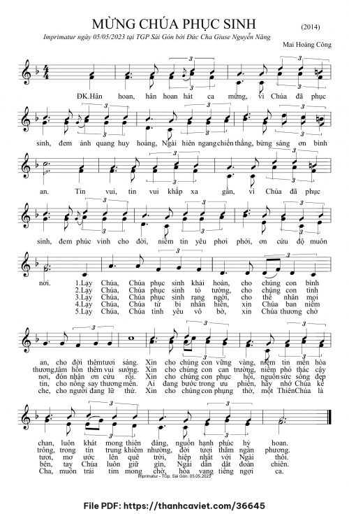 Mừng Chúa phục sinh - Mai Hoàng Công - trang 1