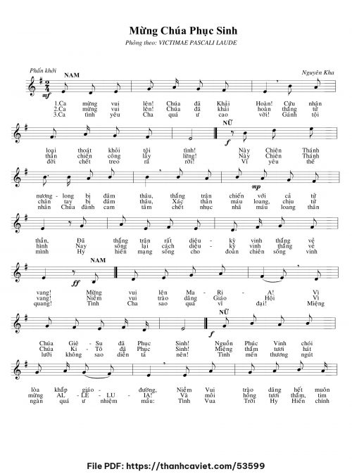 Mừng Chúa Phục Sinh - Nguyên Kha - trang 1