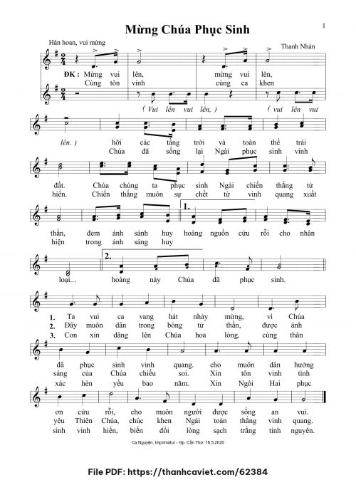 Mừng Chúa Phục Sinh - Thanh Nhàn - trang 1